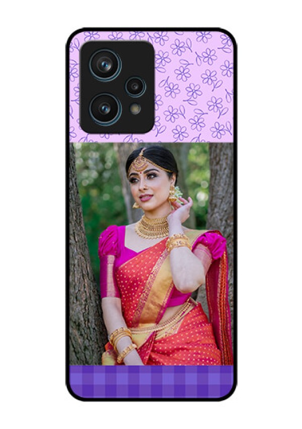 Narzo 50 Pro 5G Custom Glass Phone Case - Purple Floral Design