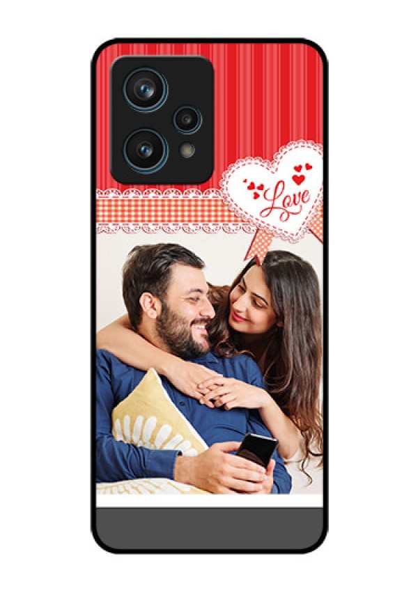 Narzo 50 Pro 5G Custom Glass Mobile Case - Red Love Pattern Design
