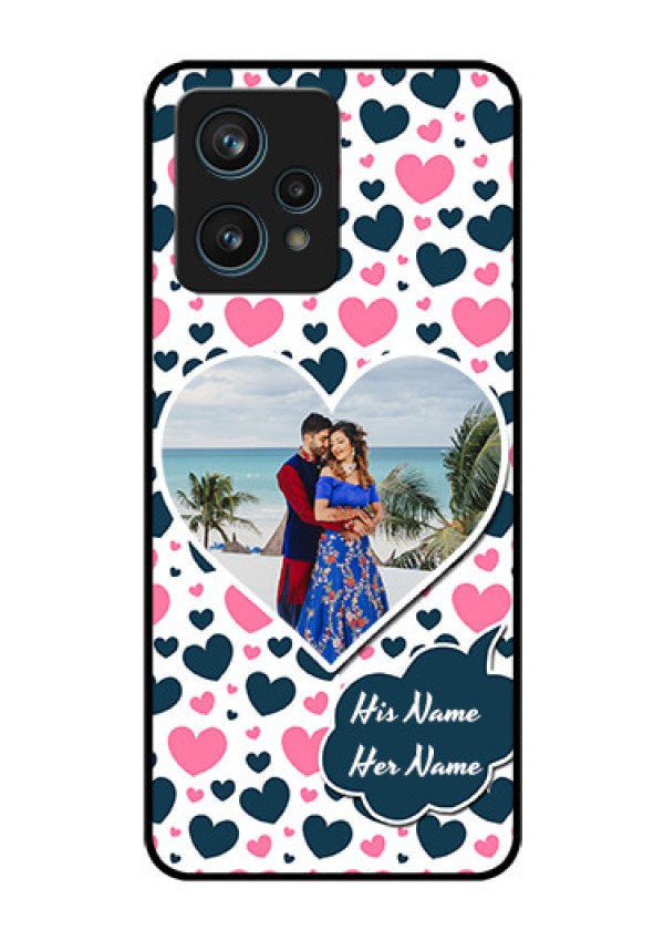 Narzo 50 Pro 5G Custom Glass Phone Case - Pink & Blue Heart Design