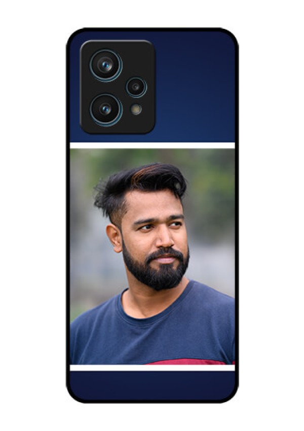 Narzo 50 Pro 5G Personalized Glass Phone Case - Simple Royal Blue Design