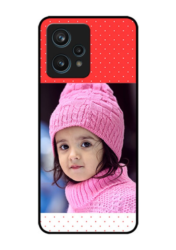 Narzo 50 Pro 5G Photo Printing on Glass Case - Red Pattern Design