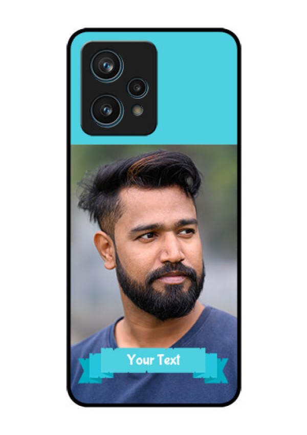 Narzo 50 Pro 5G Personalized Glass Phone Case - Simple Blue Color Design