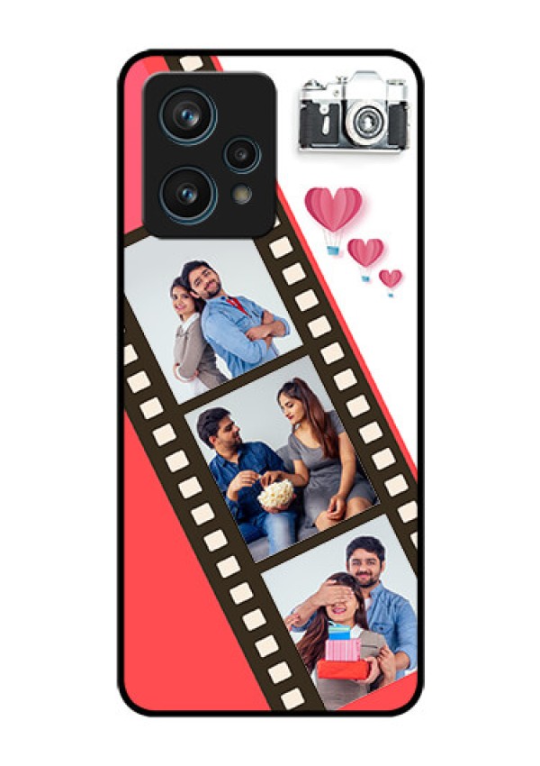 Narzo 50 Pro 5G Personalized Glass Phone Case - 3 Image Holder with Film Reel
