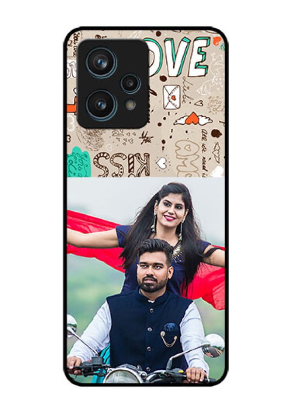 Narzo 50 Pro 5G Custom Glass Phone Case - Love Doodle Pattern