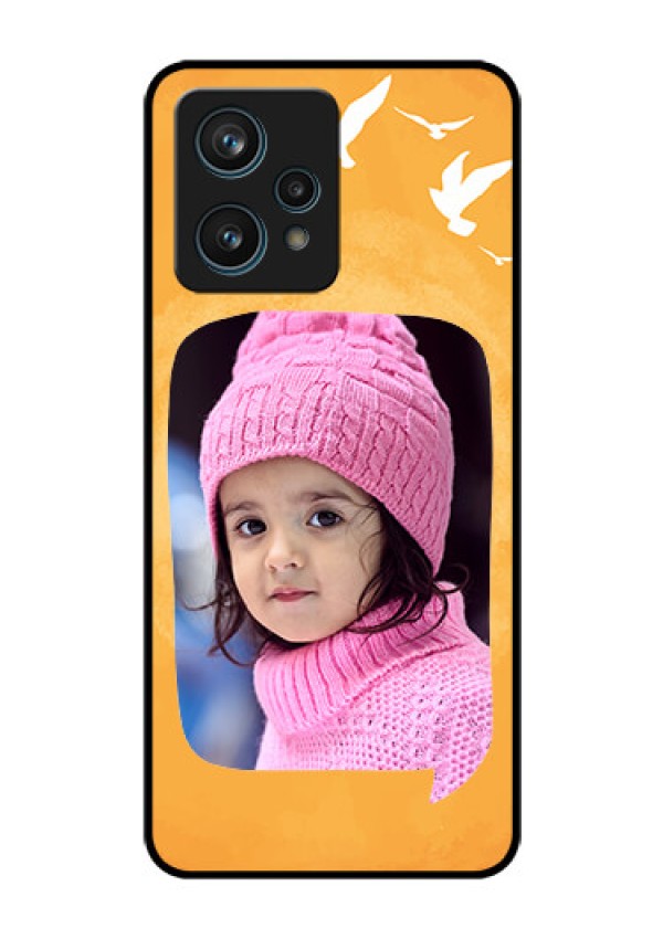 Narzo 50 Pro 5G Personalized Glass Phone Case - Water Color Design with Bird Icons