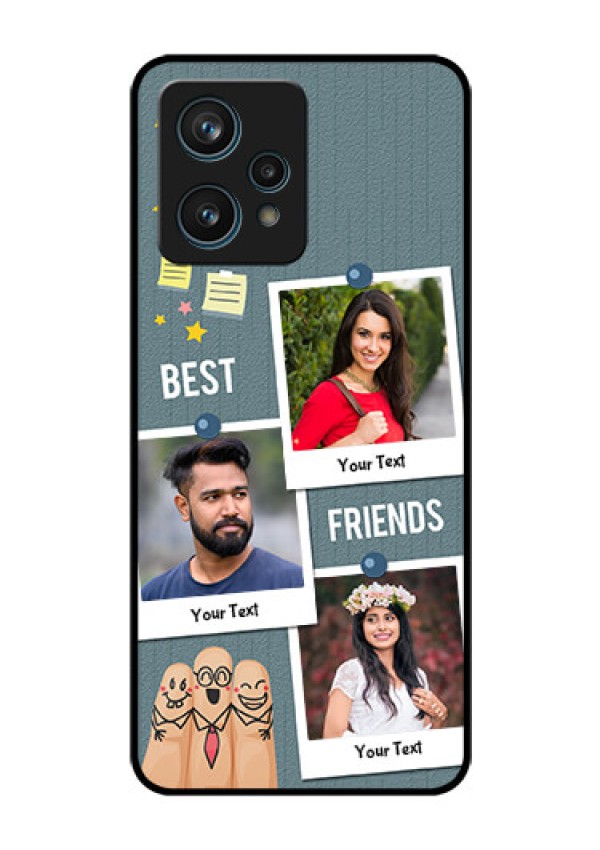 Narzo 50 Pro 5G Personalized Glass Phone Case - Sticky Frames and Friendship Design