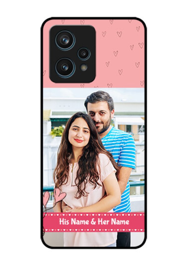 Narzo 50 Pro 5G Personalized Glass Phone Case - Love Design Peach Color
