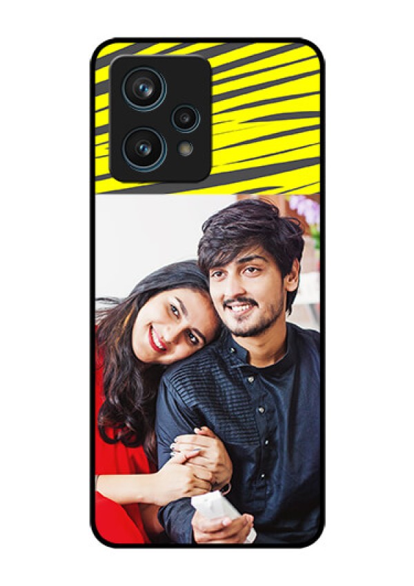 Narzo 50 Pro 5G Photo Printing on Glass Case - Yellow Abstract Design