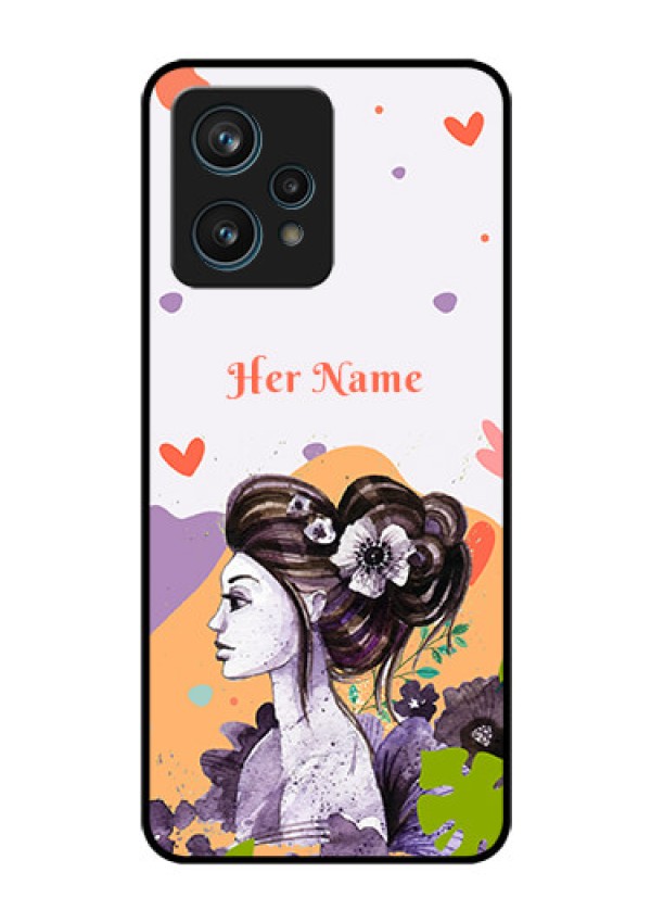 Narzo 50 Pro 5G Personalized Glass Phone Case - Woman And Nature Design