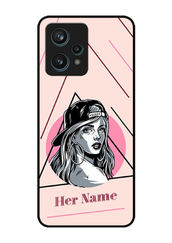 Narzo 50 Pro 5G Personalized Glass Phone Case - Rockstar Girl Design