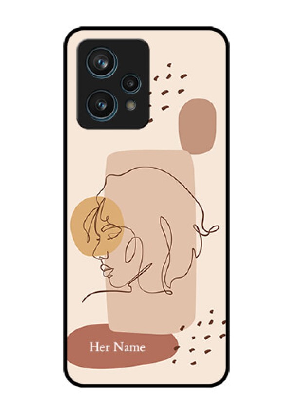 Narzo 50 Pro 5G Photo Printing on Glass Case - Calm Woman line art Design