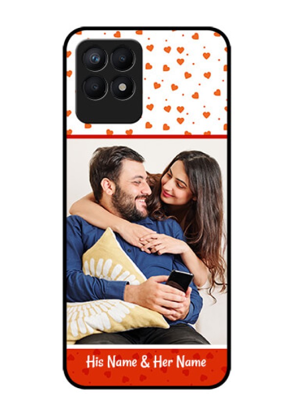 Realme Narzo 50 Custom Glass Phone Case - Orange Love Symbol Design