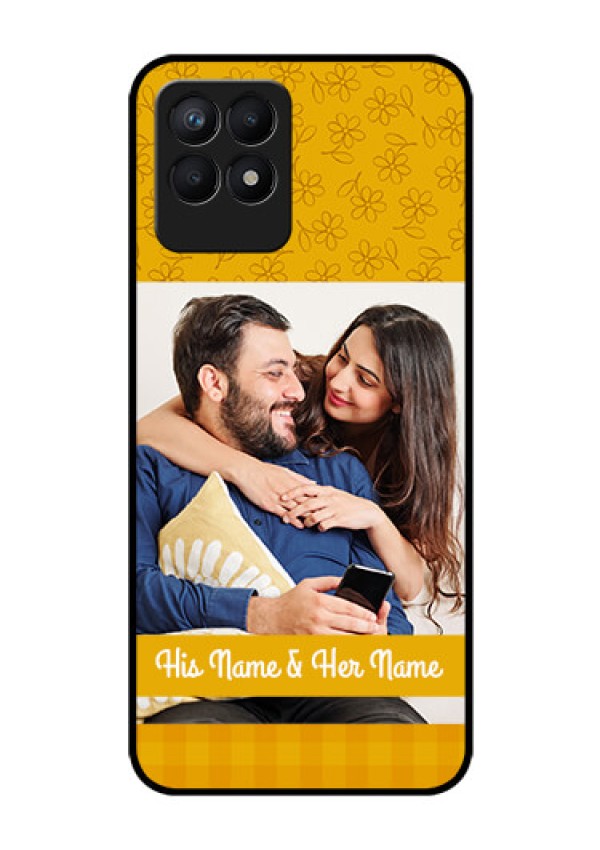 Realme Narzo 50 Custom Glass Mobile Case - Yellow Floral Design