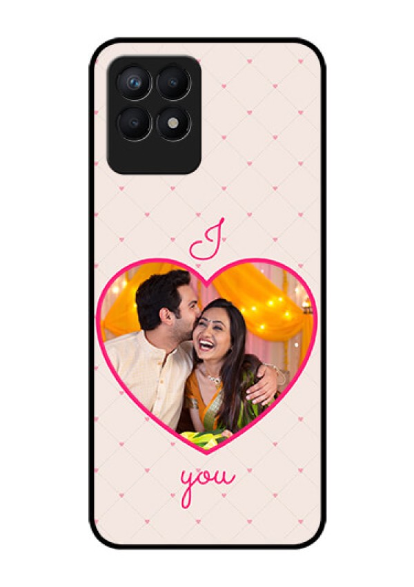Realme Narzo 50 Custom Glass Mobile Case - Heart Shape Design