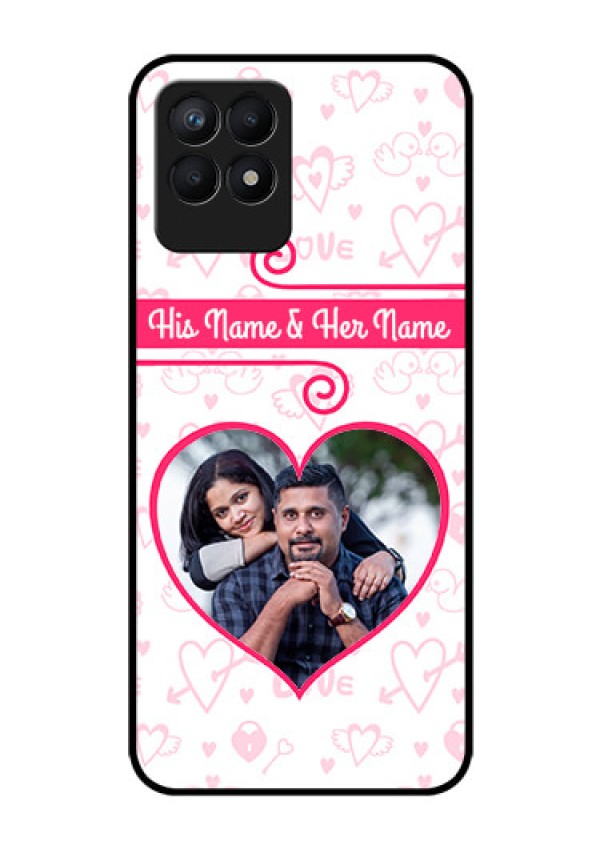 Realme Narzo 50 Personalized Glass Phone Case - Heart Shape Love Design