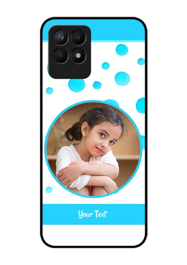 Realme Narzo 50 Photo Printing on Glass Case - Blue Bubbles Pattern Design