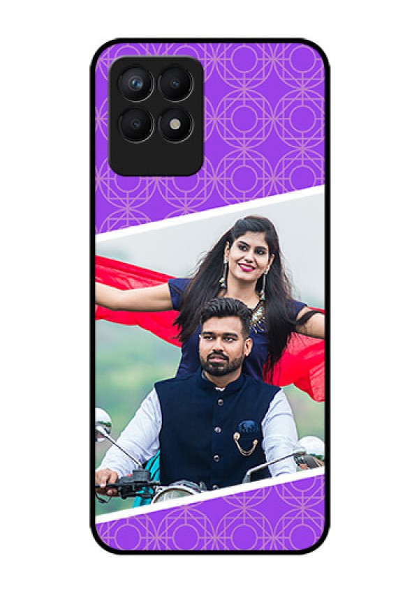 Realme Narzo 50 Custom Glass Phone Case - Violet Pattern Design