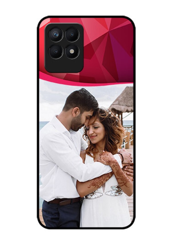 Realme Narzo 50 Custom Glass Mobile Case - Red Abstract Design