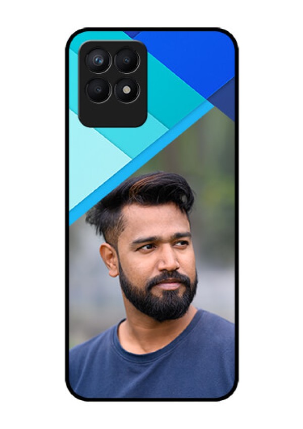 Realme Narzo 50 Custom Glass Phone Case - Blue Pattern Design