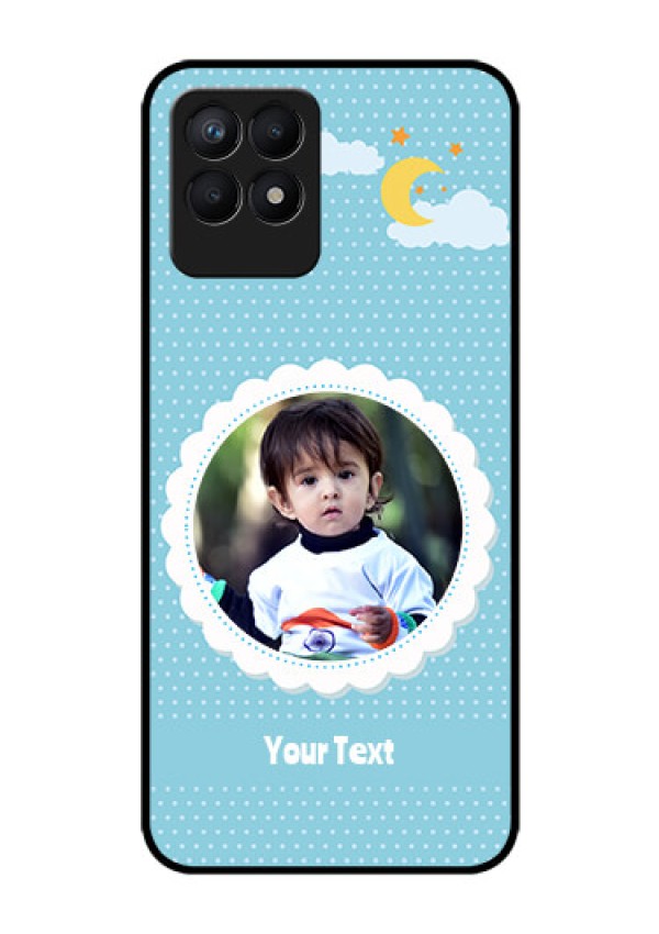 Realme Narzo 50 Personalised Glass Phone Case - Violet Pattern Design