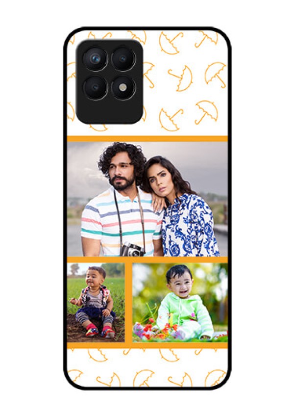 Realme Narzo 50 Custom Glass Mobile Case - Yellow Pattern Design