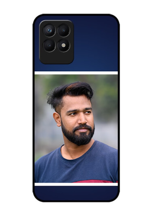 Realme Narzo 50 Personalized Glass Phone Case - Simple Royal Blue Design