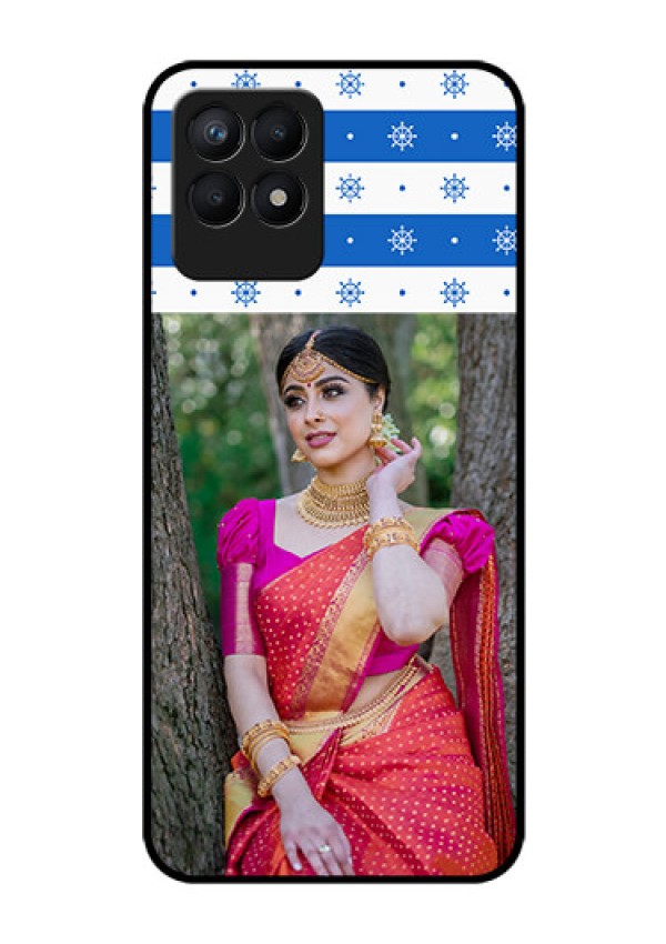 Realme Narzo 50 Photo Printing on Glass Case - Snow Pattern Design