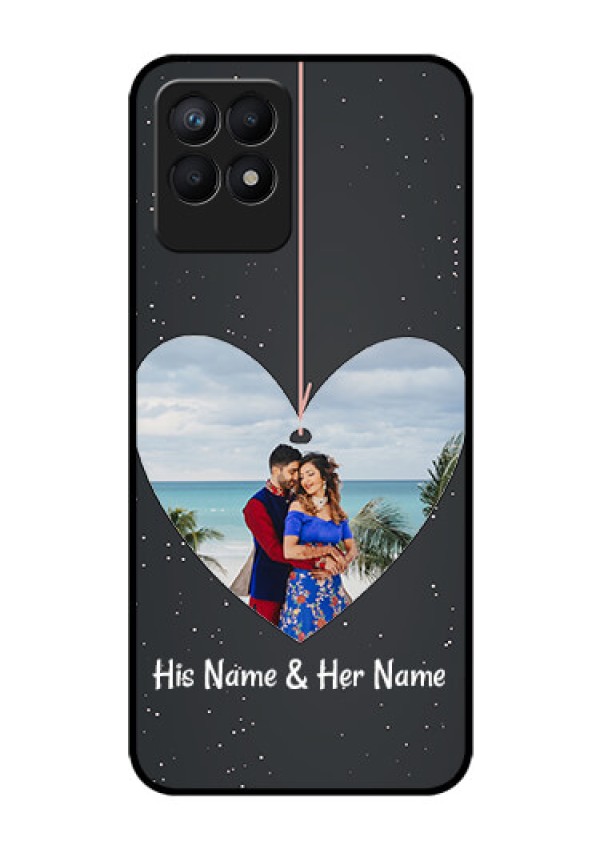 Realme Narzo 50 Custom Glass Phone Case - Hanging Heart Design