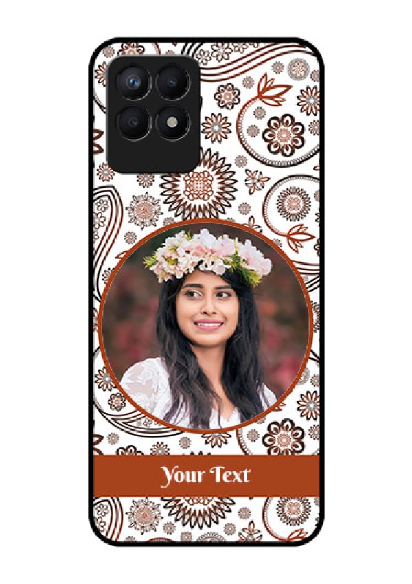 Realme Narzo 50 Custom Glass Mobile Case - Abstract Flower Design