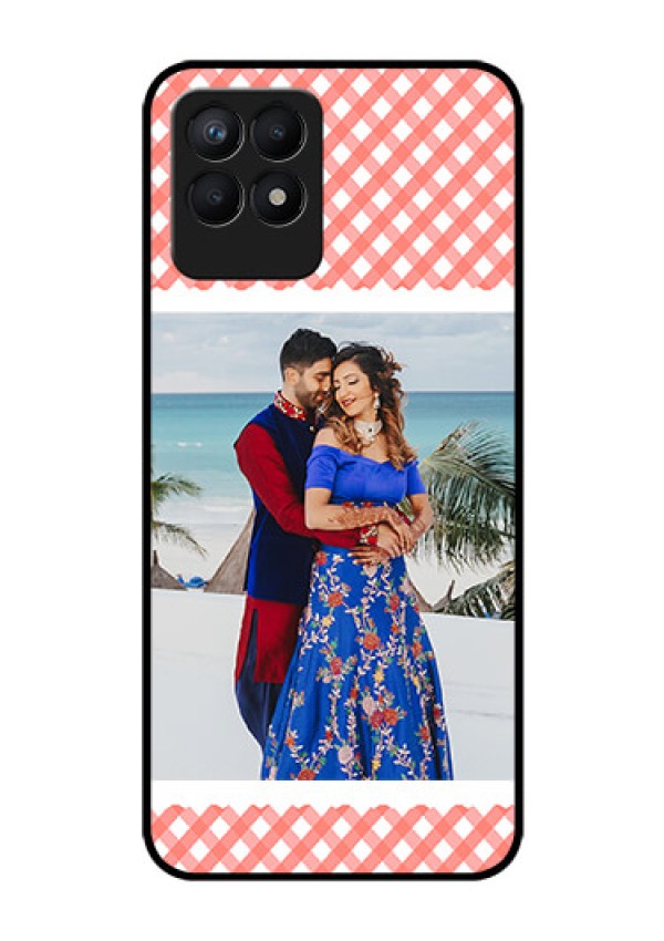 Realme Narzo 50 Personalized Glass Phone Case - Pink Pattern Design