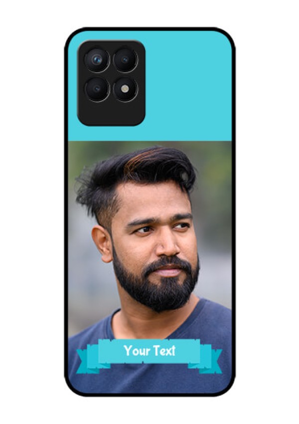 Realme Narzo 50 Personalized Glass Phone Case - Simple Blue Color Design