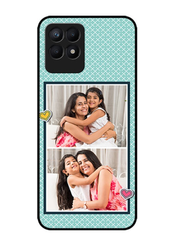 Realme Narzo 50 Custom Glass Phone Case - 2 Image Holder with Pattern Design