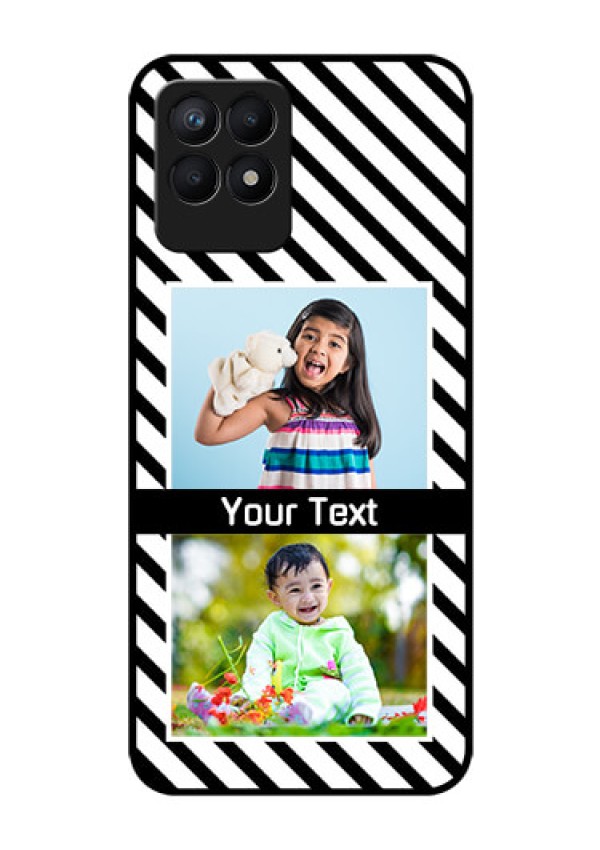 Realme Narzo 50 Photo Printing on Glass Case - Black And White Stripes Design