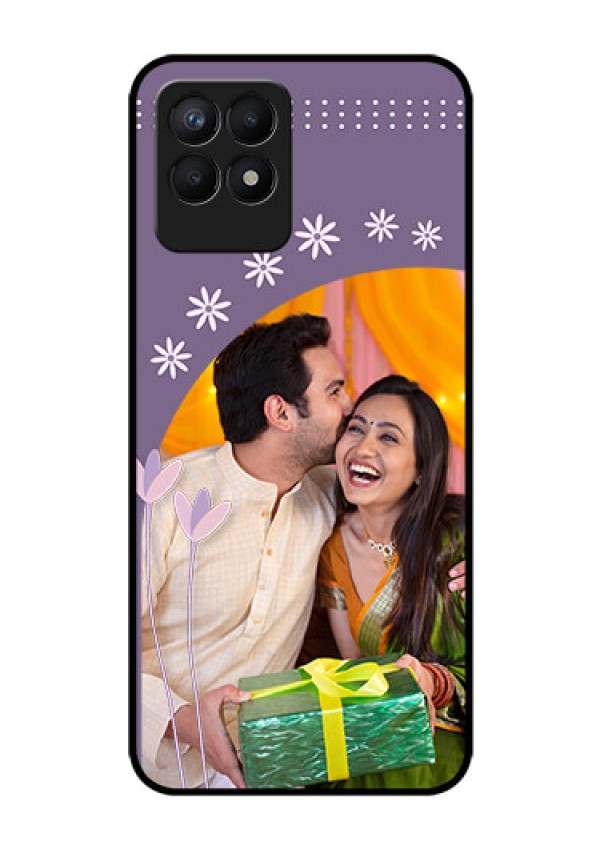 Realme Narzo 50 Custom Glass Mobile Case - Lavender flowers design
