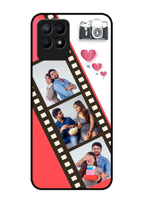 Realme Narzo 50 Personalized Glass Phone Case - 3 Image Holder with Film Reel