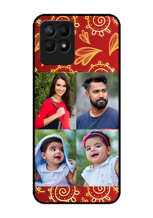 Realme Narzo 50 Photo Printing on Glass Case - 4 Image Traditional Design