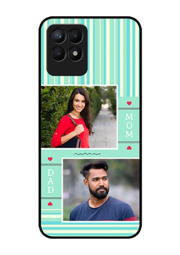 Realme Narzo 50 Custom Glass Phone Case - Mom & Dad Pic Design