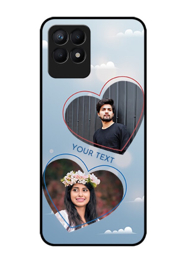 Realme Narzo 50 Custom Glass Mobile Case - Blue Color Couple Design