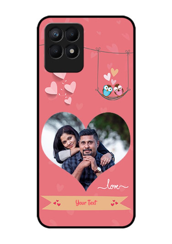 Realme Narzo 50 Personalized Glass Phone Case - Peach Color Love Design