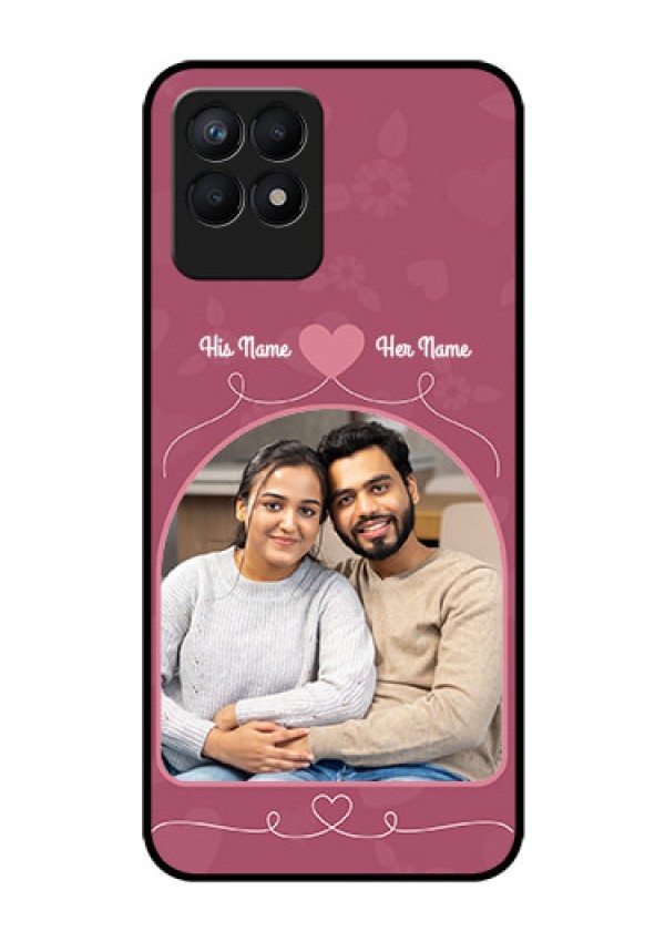 Realme Narzo 50 Photo Printing on Glass Case - Love Floral Design