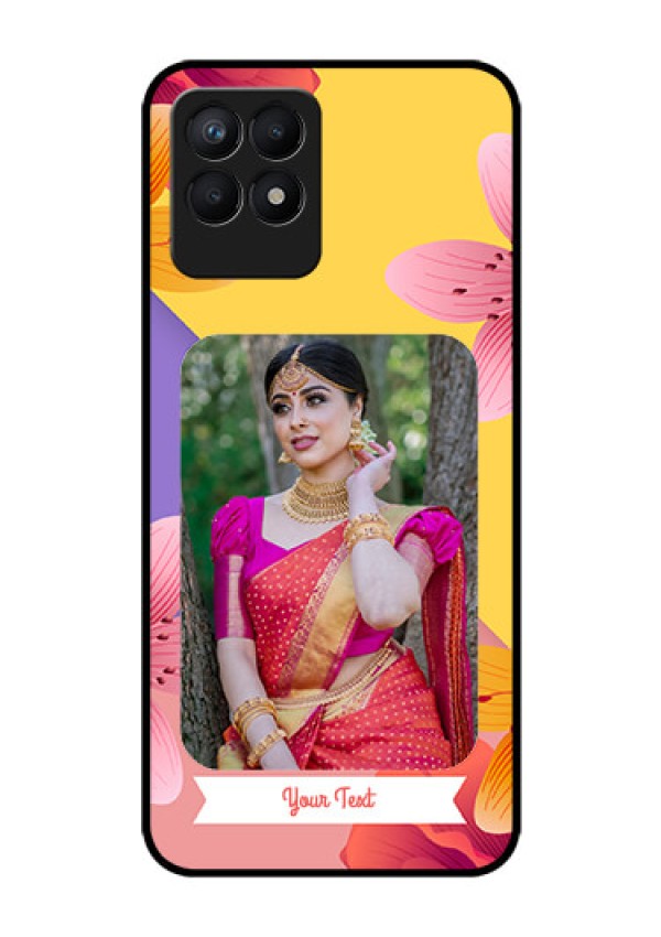 Realme Narzo 50 Custom Glass Mobile Case - 3 Image With Vintage Floral Design