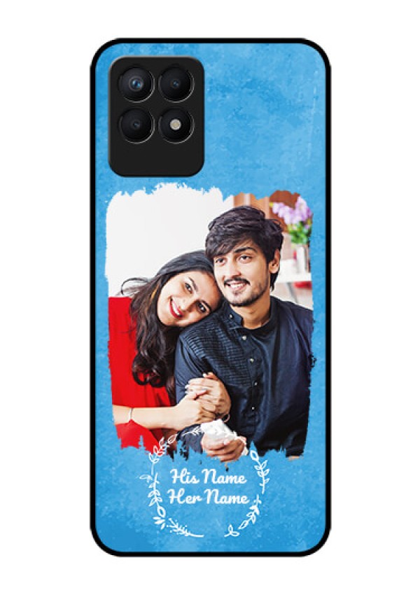 Narzo 50 Custom Glass Phone Case - Blue Color Vintage Design