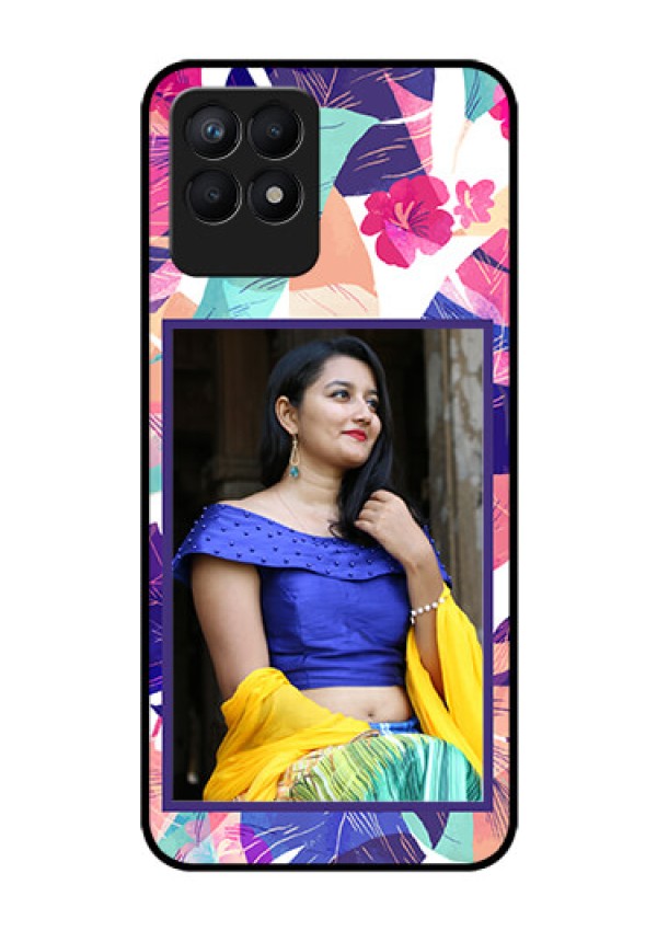 Realme Narzo 50 Custom Glass Mobile Case - Abstract Floral Design