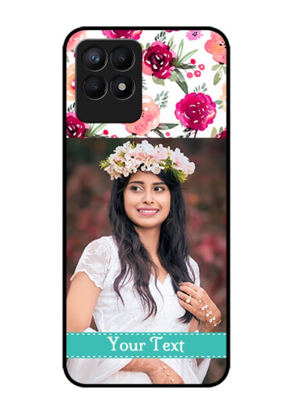 Realme Narzo 50 Custom Glass Phone Case - Watercolor Floral Design