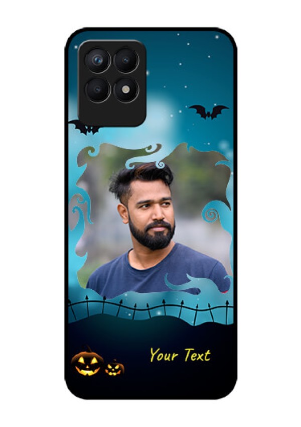 Realme Narzo 50 Custom Glass Phone Case - Halloween frame design
