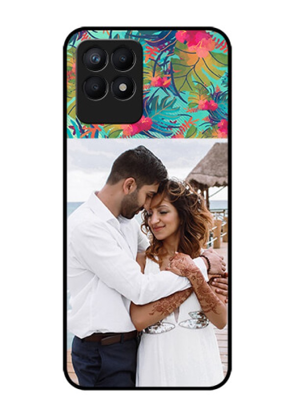 Realme Narzo 50 Photo Printing on Glass Case - Watercolor Floral Design
