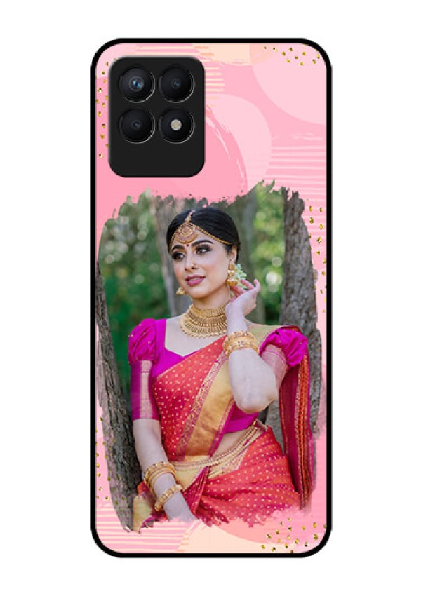 Realme Narzo 50 Personalized Glass Phone Case - Gold Glitter Splash Design