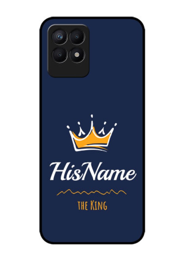 Realme Narzo 50 Glass Phone Case King with Name