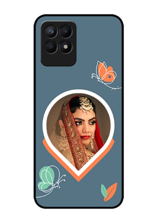 Narzo 50 Custom Glass Mobile Case - Droplet Butterflies Design