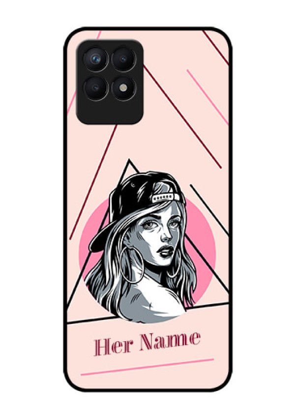 Narzo 50 Personalized Glass Phone Case - Rockstar Girl Design